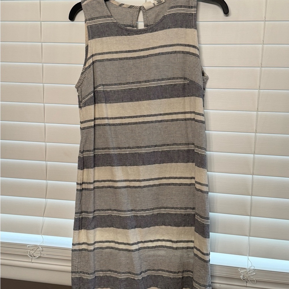 Artisan Ny Cream and Blue Sheath Midi Dress